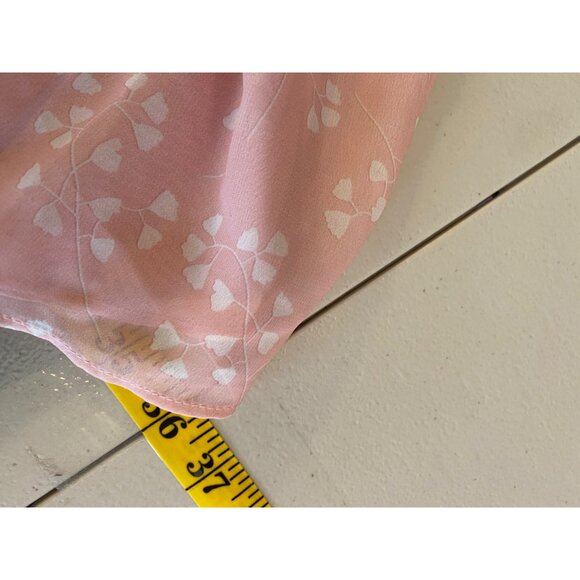 NWT Pink Ruffled Floral Mini Dress Ties in Back V-Neck Medium - Picture 10 of 11